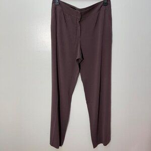 Escada Women's Plum Brown High-Waist Trousers‎ Size 40
